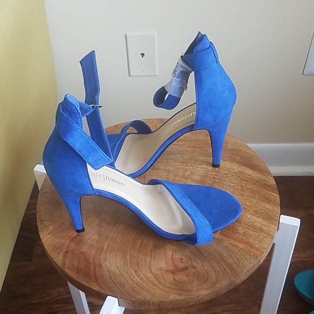 Royal Blue T-Strap Sandals 11W